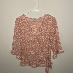 3/4 Sleeve Floral Print Women’s Blouse